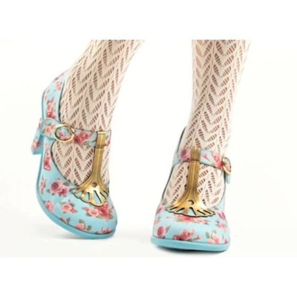 Hot Chocolate Emma New Floral Platforms Heels Shoes Size 8 Women Mary Janes - Picture 1 of 9